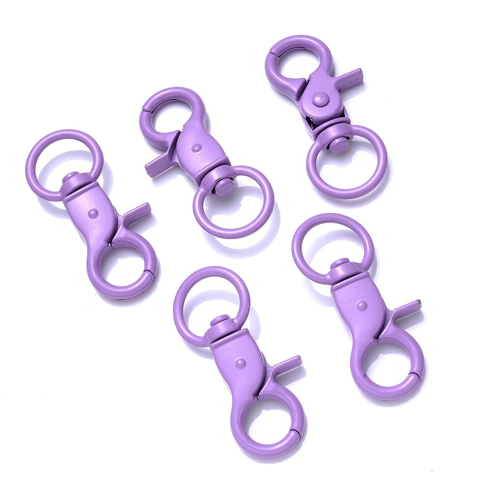 IYOE 5 sztuk 20x43mm Multicolor karabińczyk haki do tworzenia biżuterii znalezienie DIY brelok koniec złącze torebka Toy Doll Hook: purple