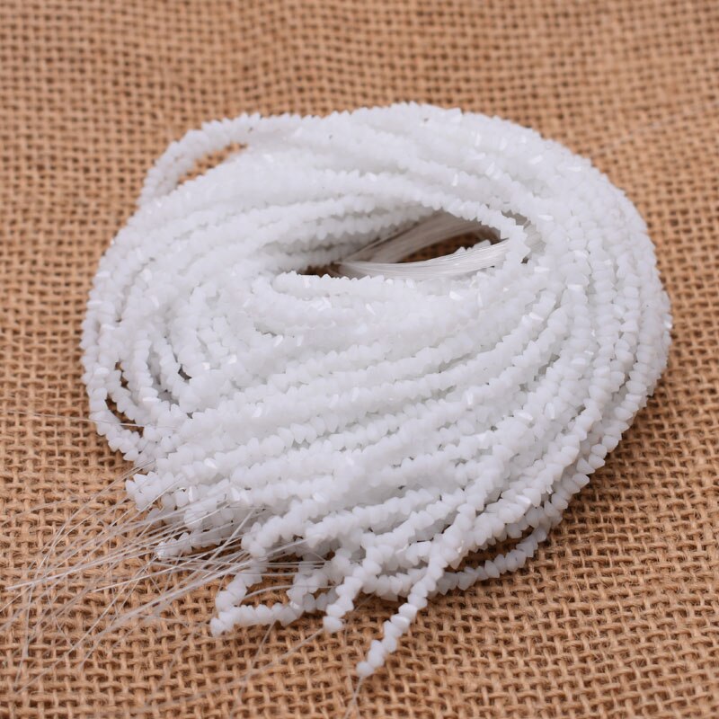 Solid 26 color 2mm 130pcs Triangle Crystal Glass Beads Seed Czech Beads For Jewelry Making DIY Needlework Earring Necklace: Beige