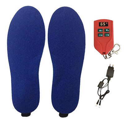 2000 mah unisex oppvarmede innleggssåler oppladbare batteri varme innleggssåler utendørs sport støtdemping kutte varme innleggssåler: Blå / Eur 40-46