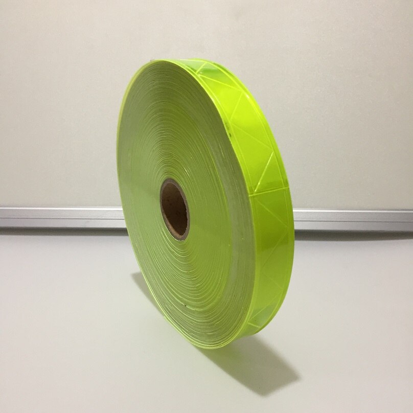 Tira de advertencia reflectante de PVC de 2,5 cm * 1M, Material auxiliar para ropa, cinta reflectante fluorescente para tráfico de carretera: Fluorescent Green
