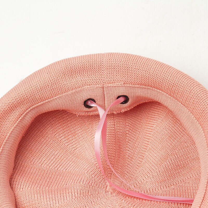 Simple light version 18-color women's beret hat spring and summer thin linen texture painter hat girl beanie hat