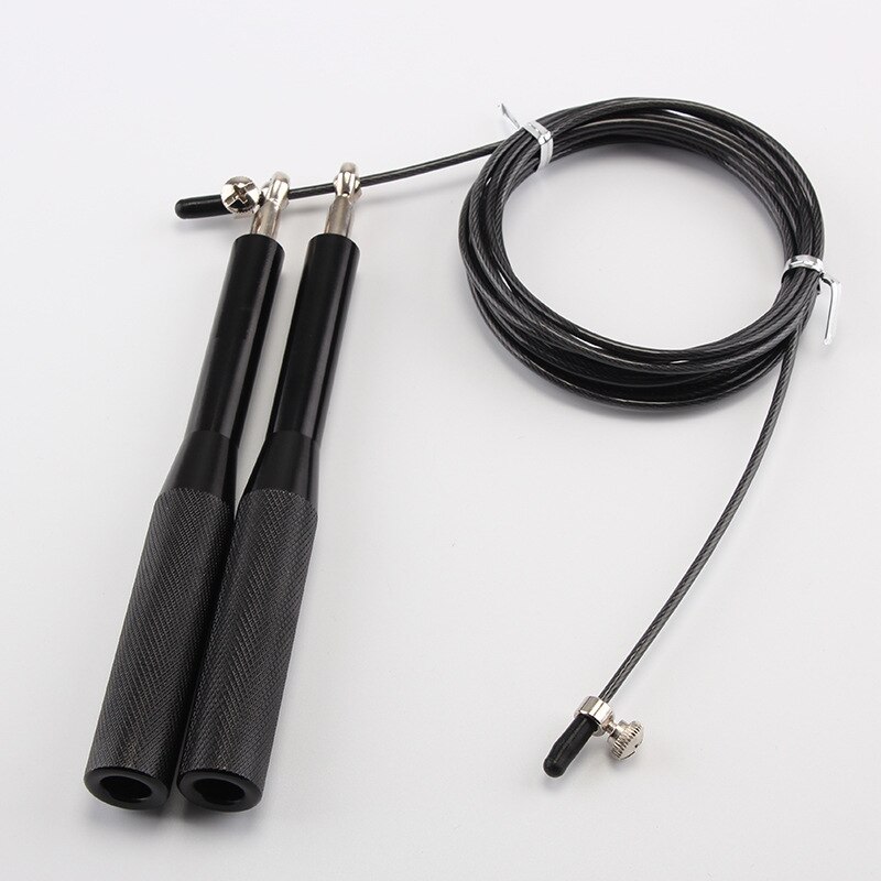 Adjustable Long Cable Fitness Rope Speed Jump Rope Skip For Workout Equipment Accessories Crossfit Training Gym Exercise Boxing: Black