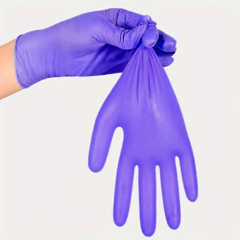 Guantes desechables de nitrilo morados para el hogar, cocina, baño, peluquería, mascotas, impermeables, sin látex, sin polvo, 20/50/100 Uds.