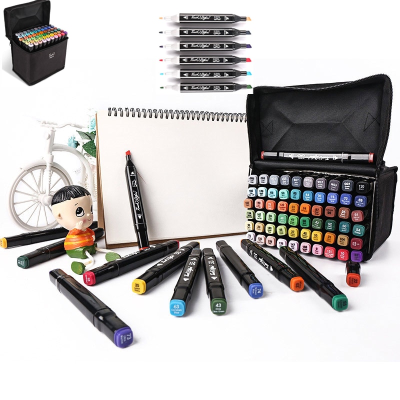 30/40/60/80 kleuren Art Markers Set Dual Head Alcohol Sketch Markers Pen Voor Manga Tekening markers Dsign Animatie Manga Trekken