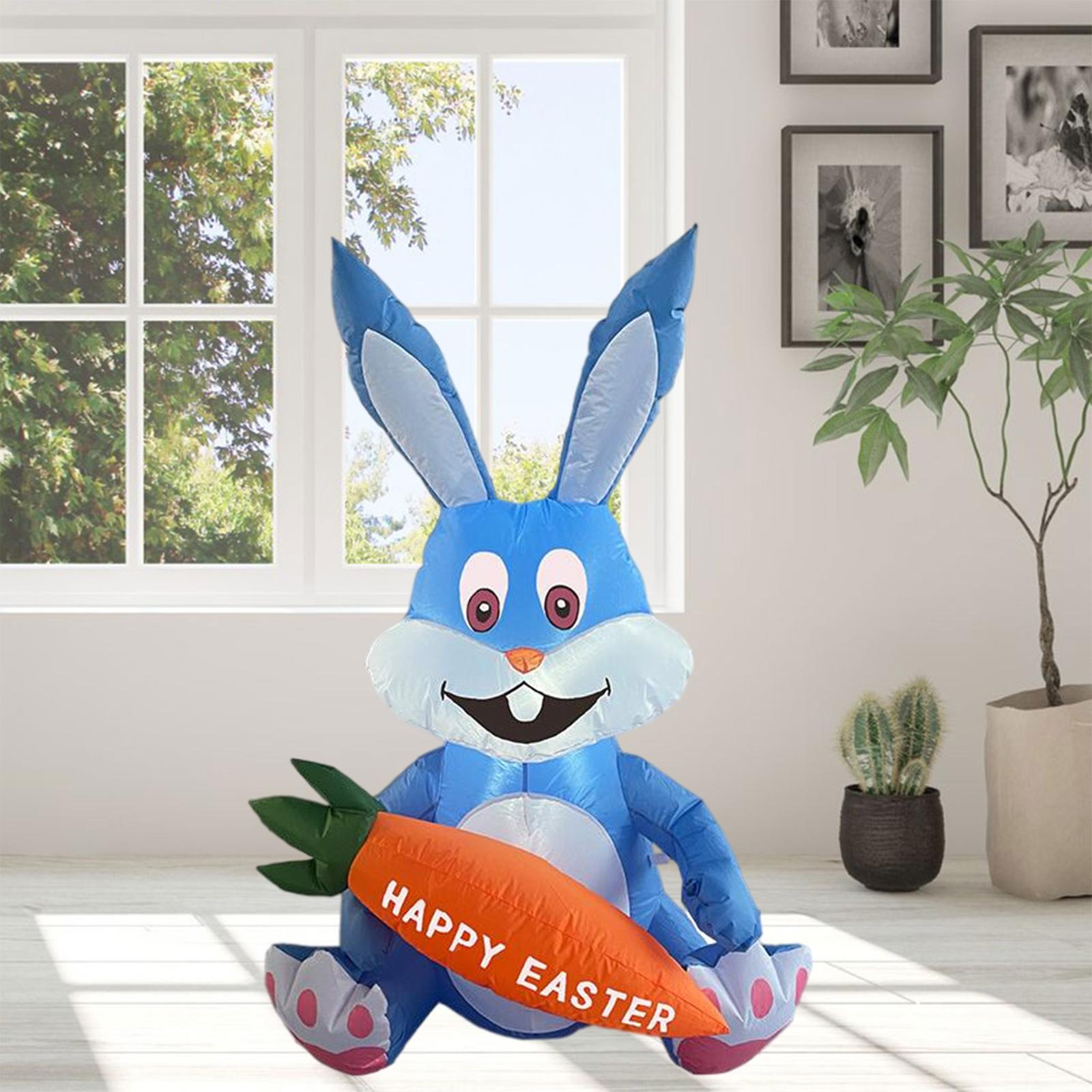 Leuke Pasen Opblaasbare Bunny Decor Bunny Model Met Wortel Opblaasbaar Speelgoed Konijn Ornament Voor Party Tuin Patio Decor