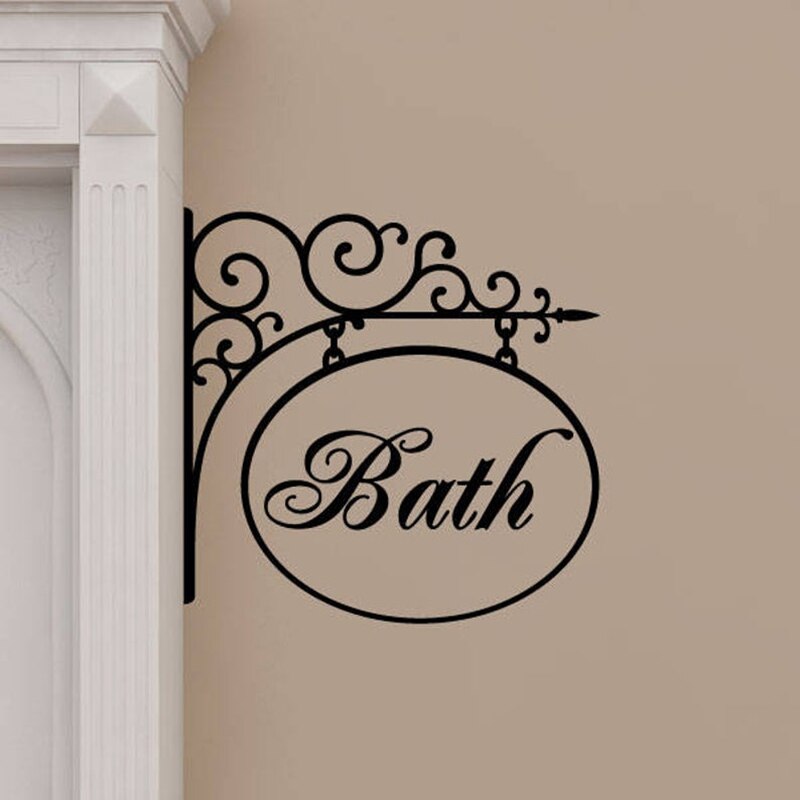 Wall Quote Vinyl Wall Decal Hanging Bath Washroom Restroom Sign Bathroom Spa bathroom accessories waterproof wall sticker HQ257: 1