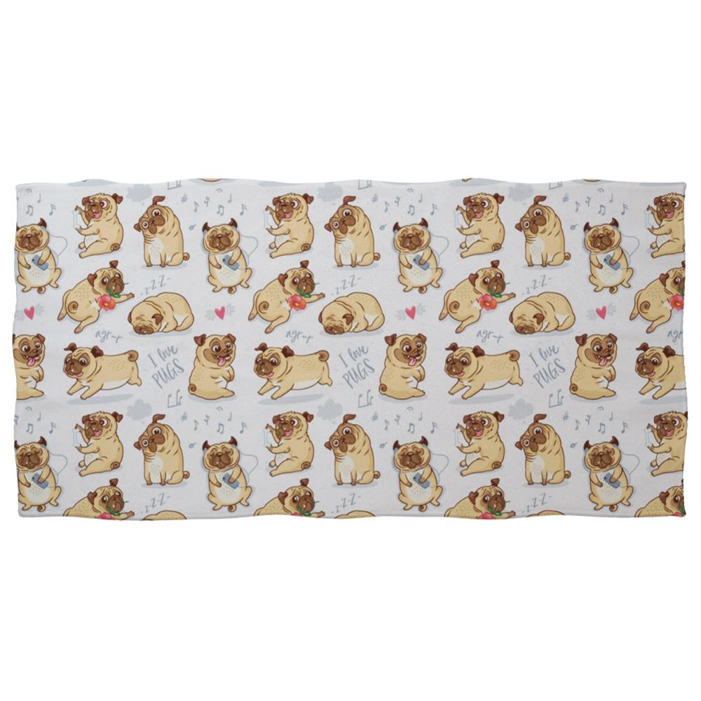 HUGSIDEA Puppy Pug Dog Print Bath Towel Cute Shower Beach Towels Absorbent Soft Rectangle for Kids Adult 75X150CM: YY2080 / 150x75cm-Z31
