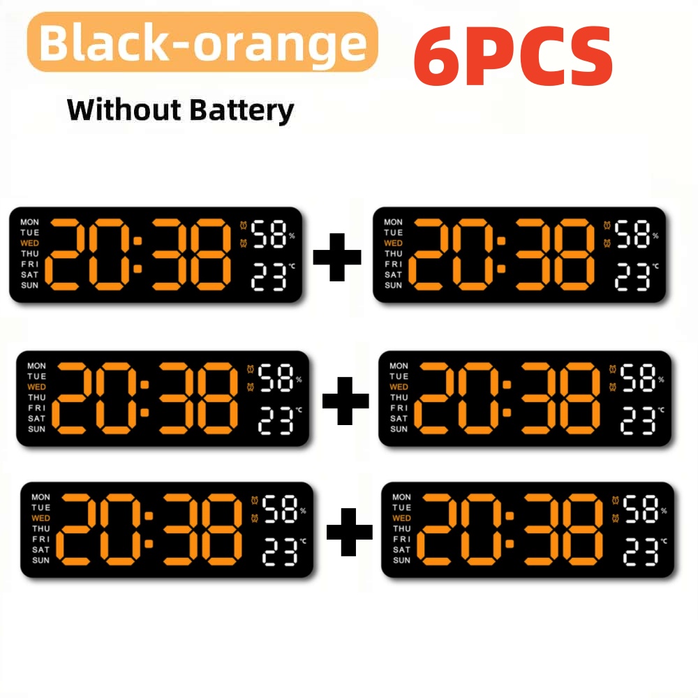 Clock Timer /kitchen/Learning Timer - Battery & USB Powered Dual Alarm Clock ，Temperature， Calendar, Auto-Dim