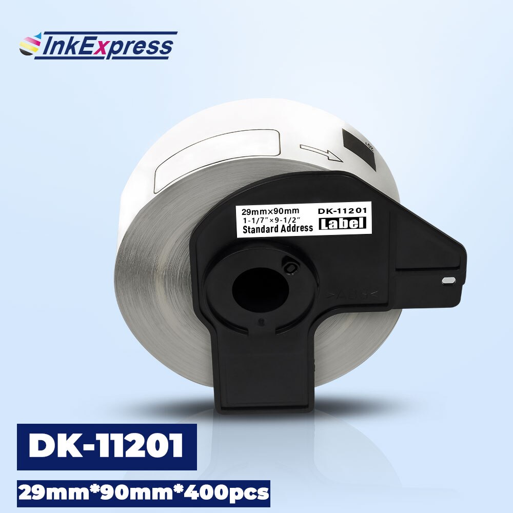 Inkexpress DK-11201 Standaard Wit Papier Adres Etiketten 29*90 Mm Label Rollen Thermisch Papier Compatibel Voor Brother DK-1201 Labels