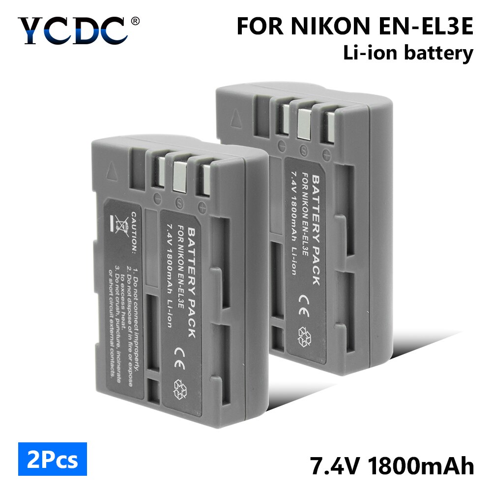 1/2 Pcs EN-EL3A EN-EL3E ENEL3E Ene L3E Oplaadbare Camera Batterij Voor Nikon D50 D70 D70S D80 D90 D100 D200 D300 d300S D700 D900