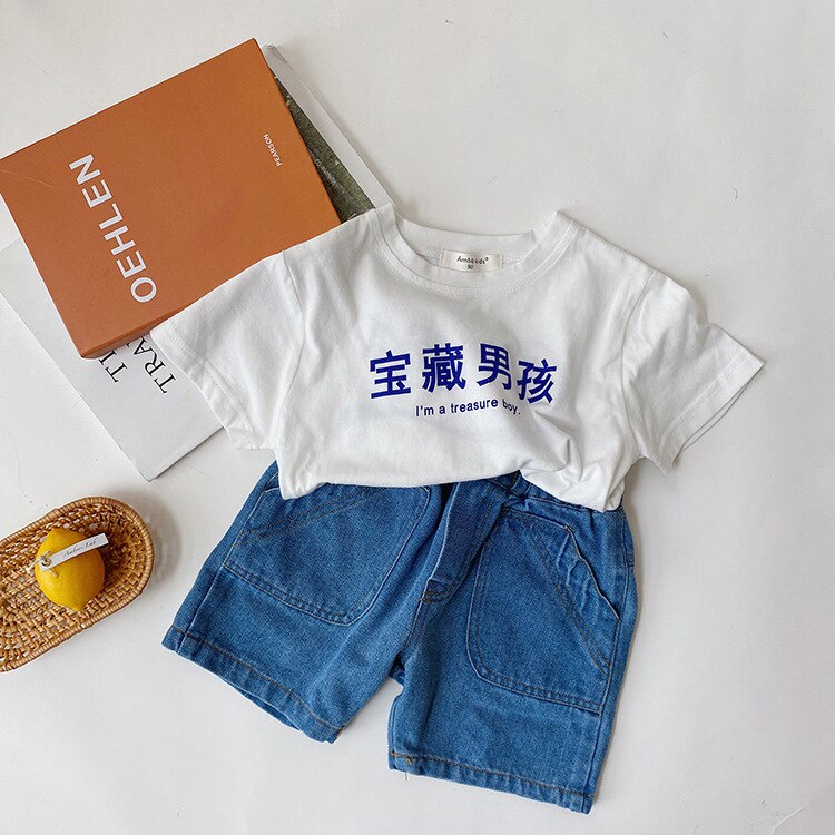 Zomerjongens dunne katoenen casual denim shorts kinderen losse all-match korte jeans