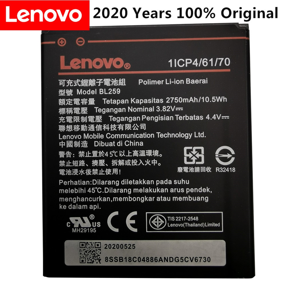 100% Getest 3.82V 2750Mah BL259 Voor Lenovo Vibe K5 / K5 Plus / A6020 A6020A40 A6020A46 batterij