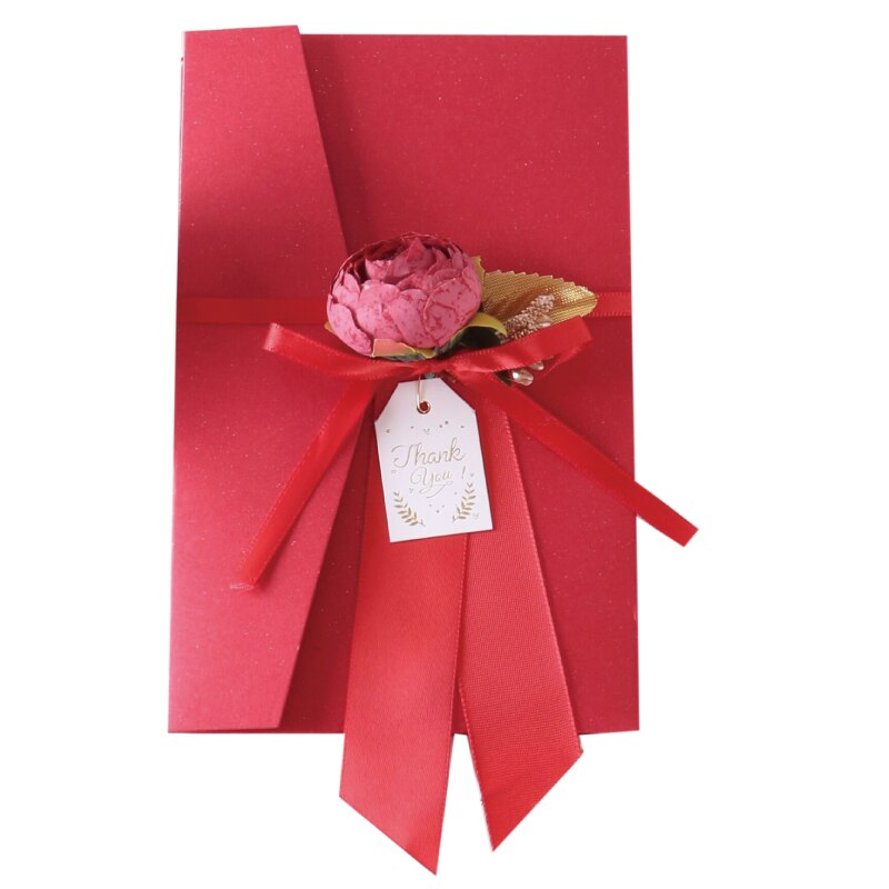 Red Envelop Invitation Card Wedding European Style Floral Greeting Cards Marriage Inviting Cards Casamento Decoration