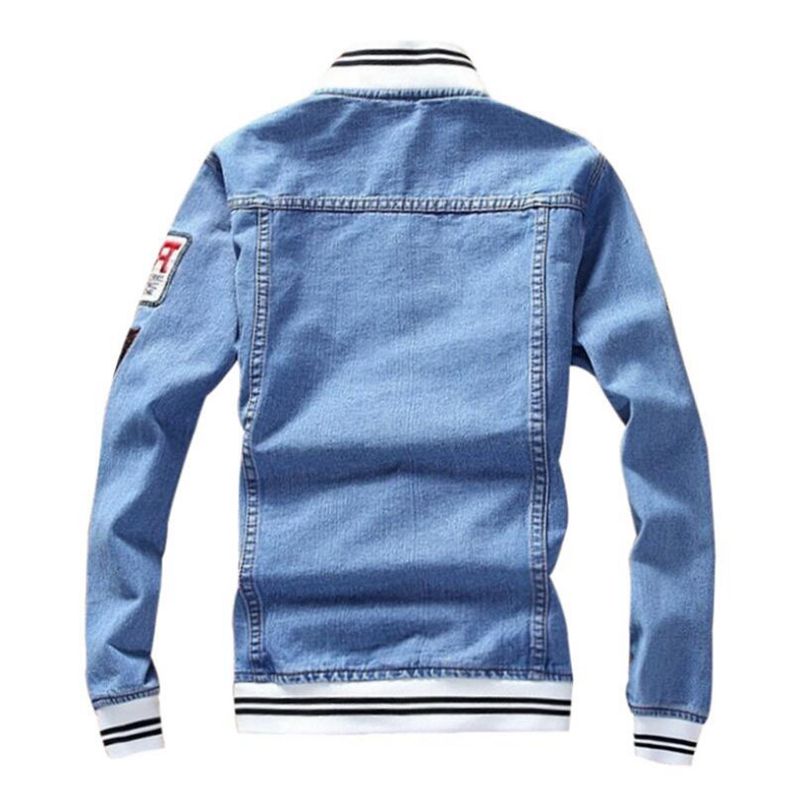 Spring Autumn Men Denim Jackets Casual Embroidery Lapel Single Breasted Jeans Jacket Men Slim Fit cowboy Outwear Jackets Coats