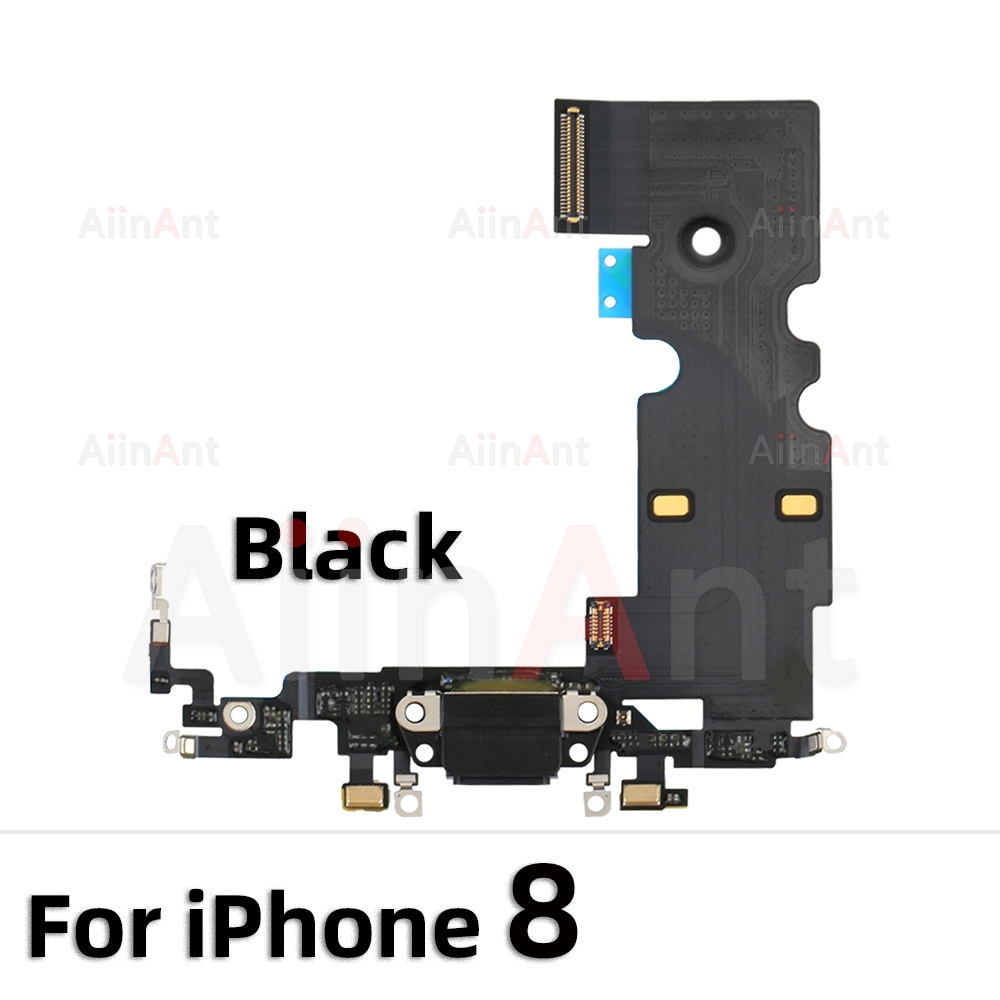 Bodem Usb Charger Port Flex Kabel Voor Iphone X Xs Max Xr 7 8 Plus 7G 8G Dock Opladen Connector Microfoon Flex: 8G Black