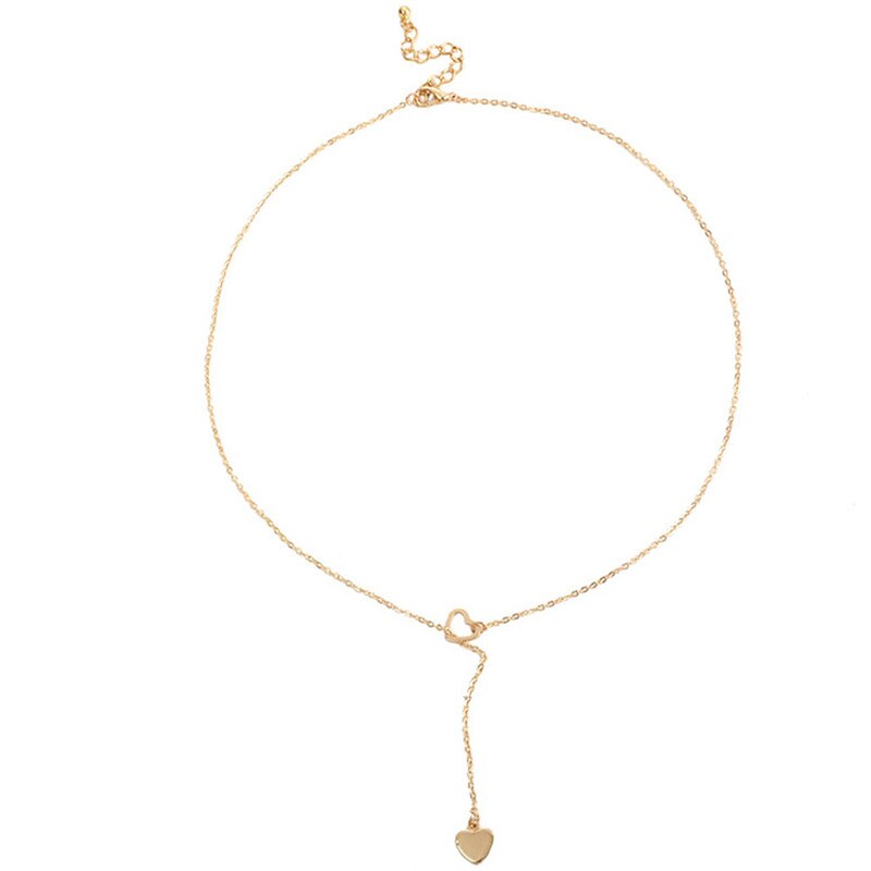 Mode Trendy Sieraden Koper Heart Chain Link Ketting Cadeau Voor Vrouwen Meisje Sieraden: gold