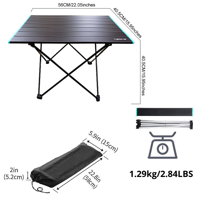 Aluminum Alloy Portable Folding Camping Table Multifunctional Foldable Outdoor Dinner Table BBQ Desk for Hiking Picnic BBQ Desk