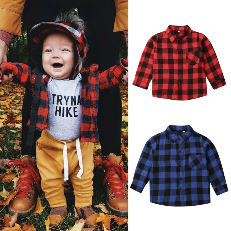 Vêtements en plaids pour bébés garçons | Couvre-lits, chemise et manteau, vêtements d'extérieur,