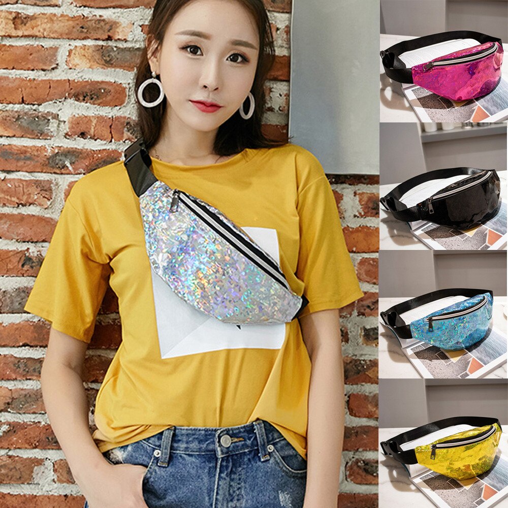 Holographic Waist Bags Female kids belt bag fanny pack waist bag luxury women pochete chest bags heuptas bum sac banane buidel