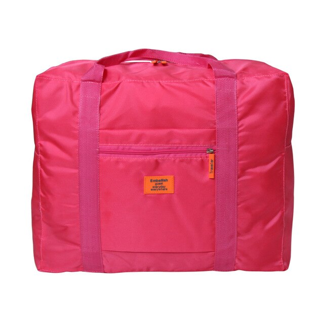 RUPUTIN Hoge Capaciteit Mannen En Vrouwen Reistas Draagbare Opvouwbare Bagage Tas Reizen Item Organizer Bag Bagage Rits Reistassen: Rose red