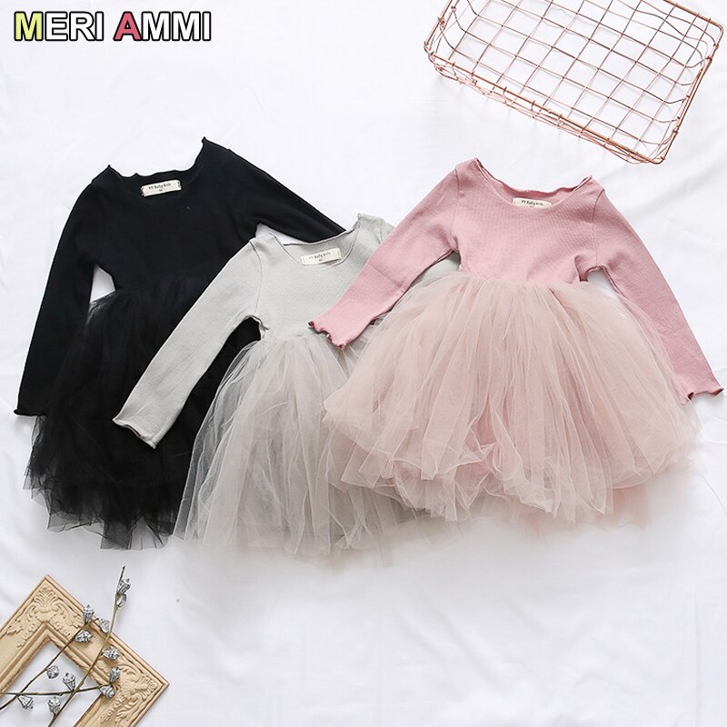 MERI AMMI enfants fille ensemble de vêtements à manches longues FloralTuTu robe de soirée pour les enfants de 1-8 ans, J639
