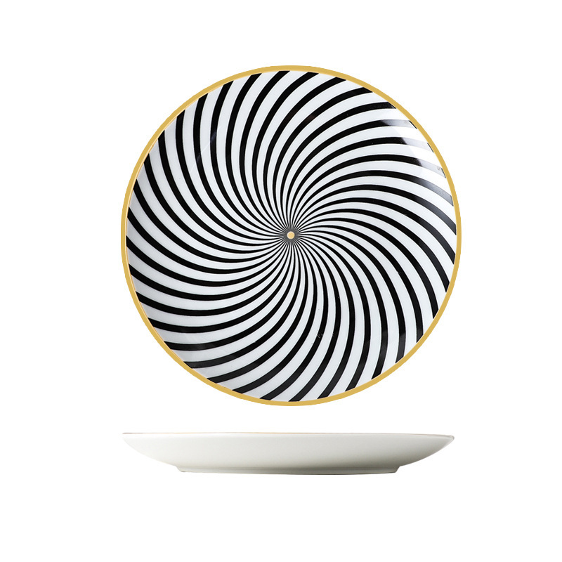 Ceramic Steak Plate Household Dish Restaurant Hotel Plate Tablewear: Silver / 8 inches