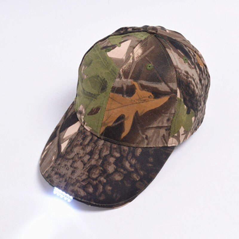 Gorro con luz LED camuflaje iluminado Otoño Invierno sombrero de pesca iluminación nocturna exterior montañismo gorra de béisbol gorra de escenario