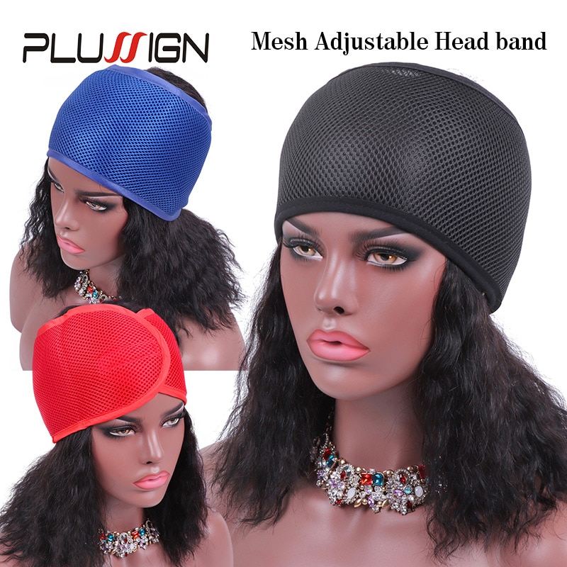 Plussign Mesh Wrap Band Haar Sluiting Verstelbare Grote Gat Breathabel Hoofdband Breed Comfortabele Antislip Haarband