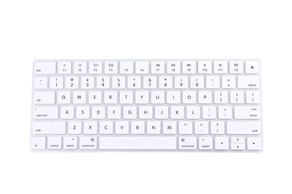 For APPLE Magic Keyboard 2 Wireless Rechargeable US version Latest Model) Silicone Desktop PC Magic Keyboard Cover Skin: White