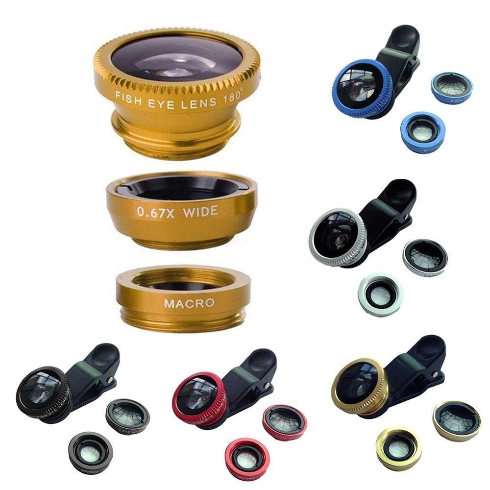 Phone Lens Fisheye Lens 0.67x Wide-angle Zoom Lens Fisheye Lens 6x Macro Lens Camera Kit with Mobile Phone Clip for Smartphone