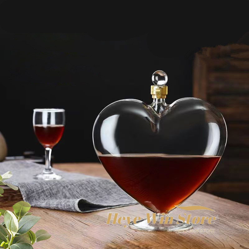 Mode Wijn Karaf Dispenser Hartvormige Wijnfles Verzegelde Whisky Wodka Sake Karaf Decoratie Heupfles Kruik