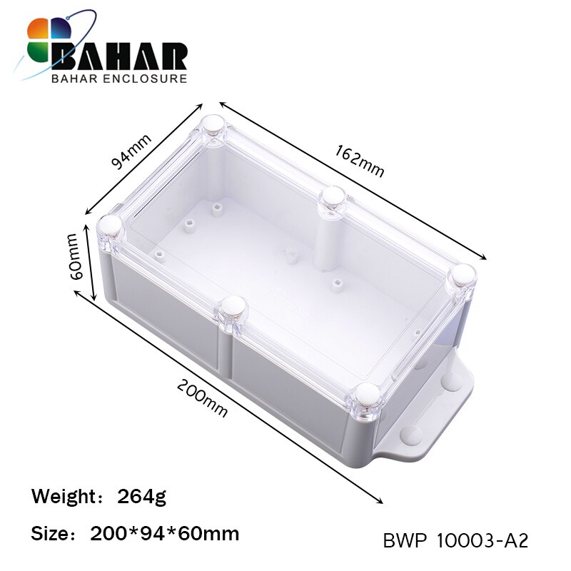 Bahar Waterdichte elektronica plastic ABS IP68 4 stuks behuizing van Bahar Behuizing 200*94*60mm BWP 10003-A2