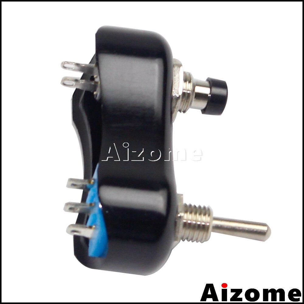 Motorcycle Black Switch Button Mini Switch Block Push Button Toggle For Harley Cafe Racer Scrambler Bobber w/ 7/8" 1" Handlebar