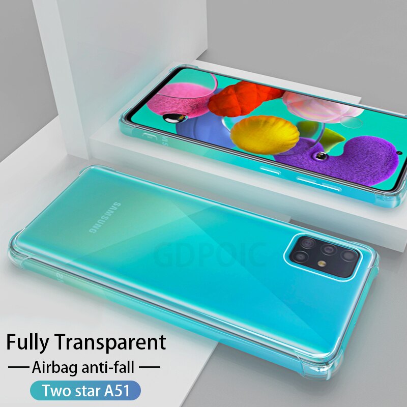 luxury Shockproof Phone cases on For Samsung Galaxy A51 A71 A50 A70 A50 A40 A80 A90 clear Silicone Case For Samsung M30 M40 Case