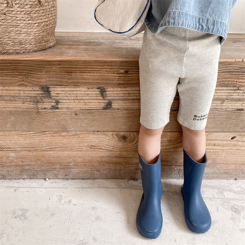 Pantaloncini elastici con stampa lettere per neonate estive 1-6 anni pantaloncini skinny morbidi per bambini
