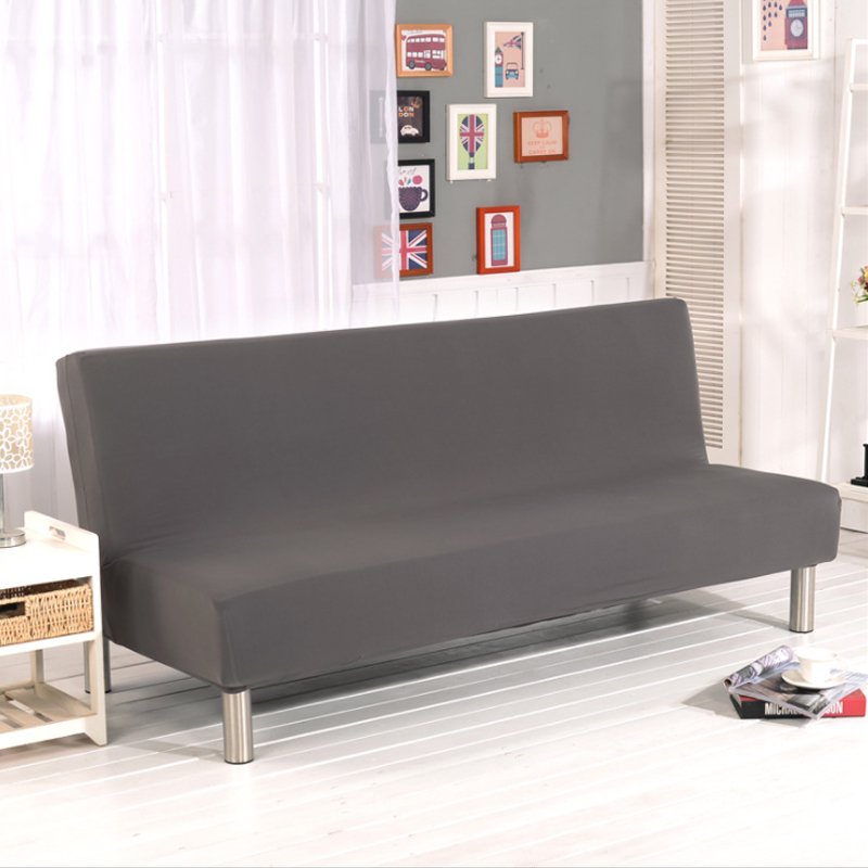 All-inclusive Sofa Cover without Armrest Folding Stretch Sofa Bed Covers For Living Room Universal Elastic Couch Cover 160-190cm: Gray