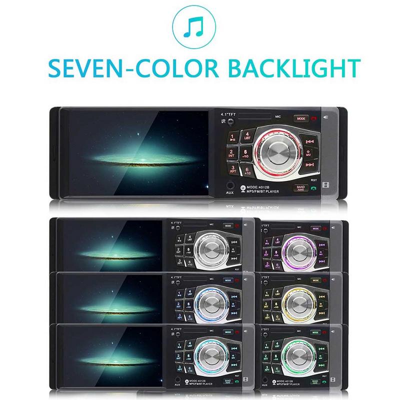 4.1 Inch 1 DIN Car MP5 Player Bluetooth FM Transmitter Radio Stereo Head Unit With Remote Control Can Be Connected To Camera