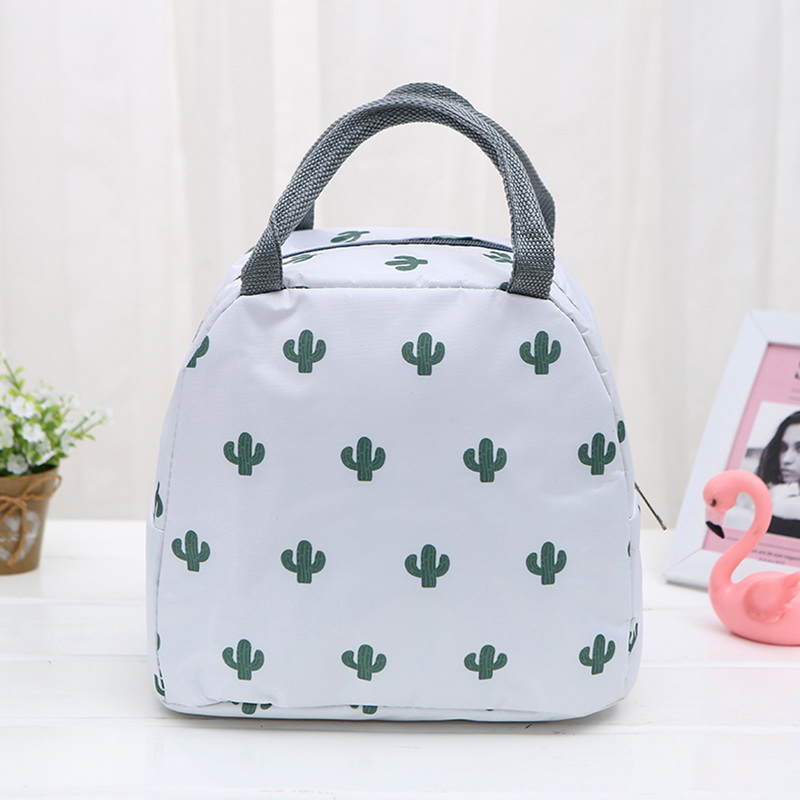 Waterproof Portable Lunch Bag Thermal Insulated Snack Carry Tote Bag Travel Picnic Food Storage Pouch: white C