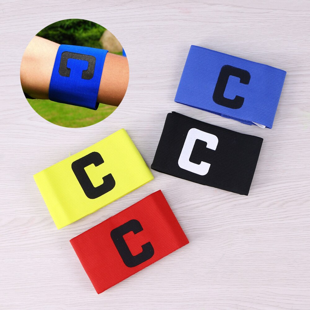 Football Soccer Captain Armband Adjustable Soccer Rugby Basketball Player Bands (Black): Red