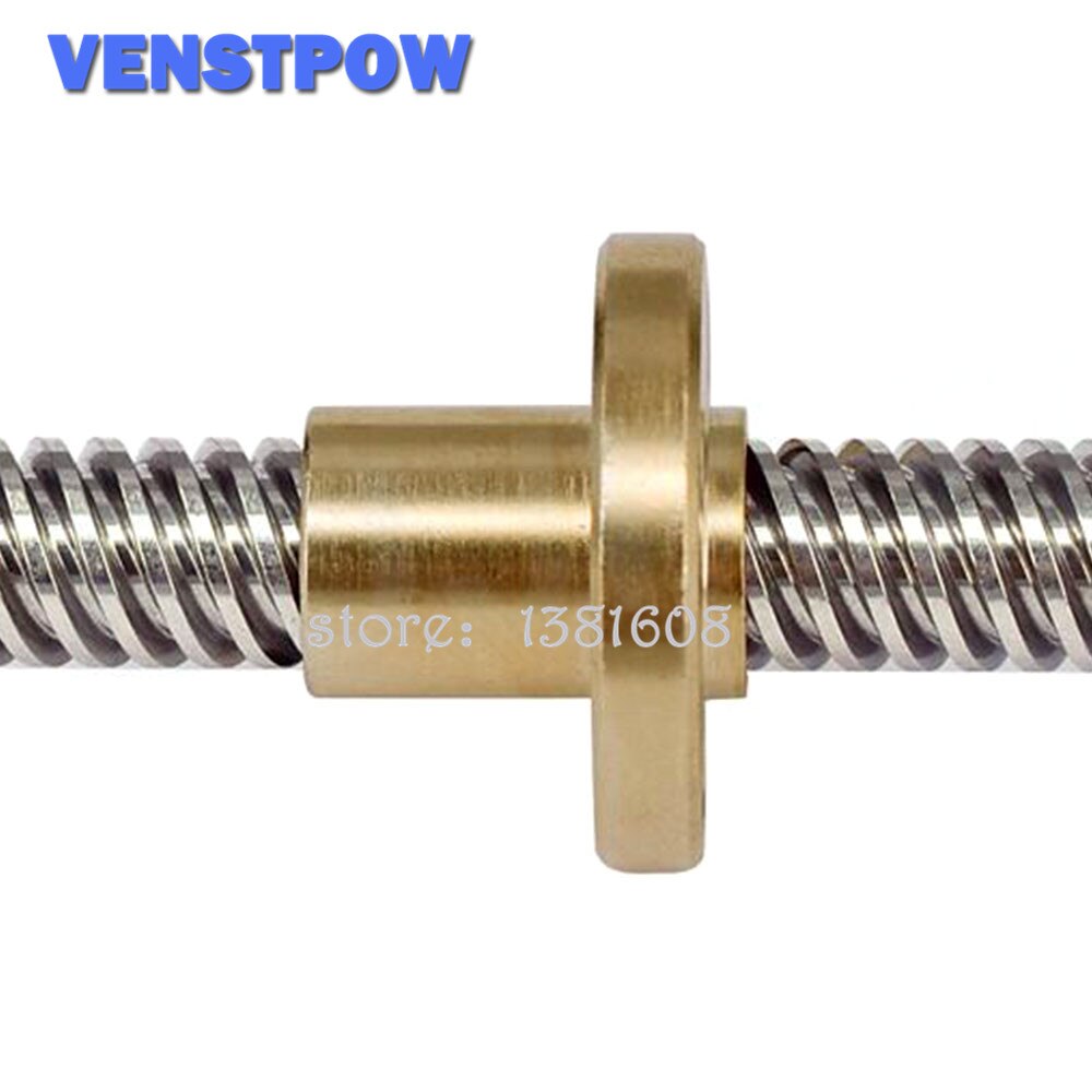 1PC Edelstahl T8 Blei Schraube Tonhöhe 2MM Blei 4MM Länge 100/200/300/400/500/600mm mit Durcheinander Kupfer murmeln für 3D Drucker