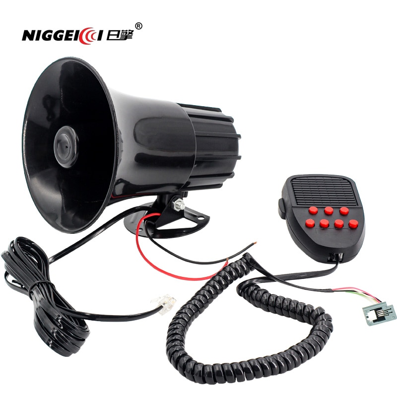 Autoleader 12v 150db auto waarschuwingsalarm 7- geluidstoon super luide sirene claxon pa-luidsprekersysteem 50w noodversterkers claxon