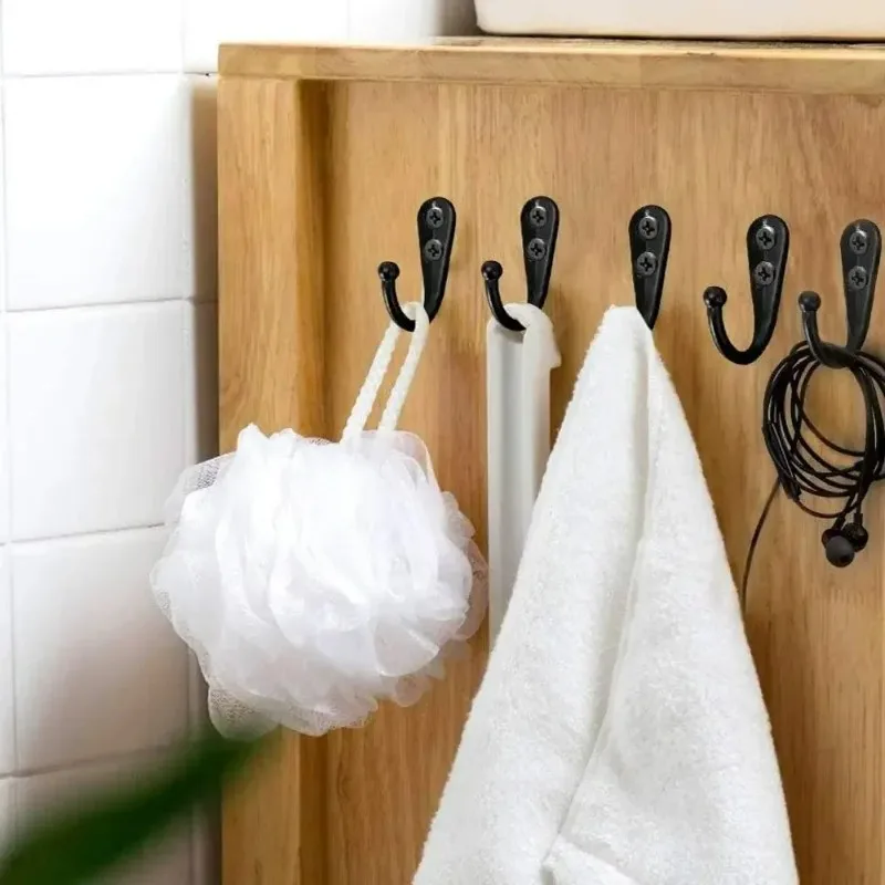 Ganchos de pared para puerta, ganchos para colgar abrigos montados en la pared, gancho de tornillo de Metal resistente para llaves de ropa, organizador de cocina y baño, 30/1 Uds.