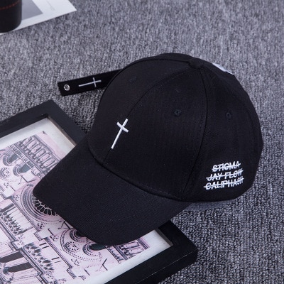 Eenvoudige geborduurde baseballpet met kruis van katoen, snapback, zomerse hiphoppetten voor koppels, buitenzonwering, unisex hoeden