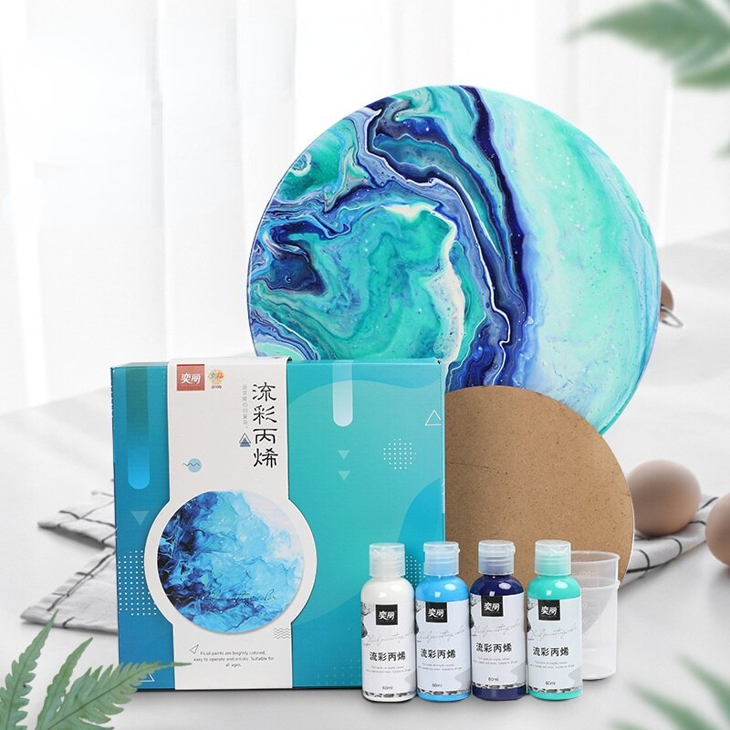 Bright Colorful Acrylic Paint Set 60ml Art Fluid Painting Paint for Drawing Art Paint Supplies Art Supplies