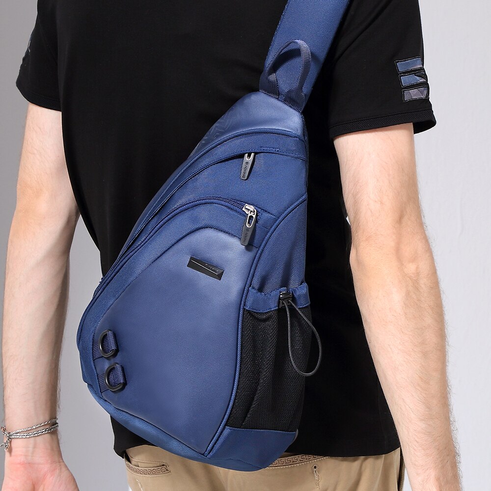 Aoking vattenform bröstväska stor kapacitet män seleväska vattentät resor daglig crossbody-väska axelväska