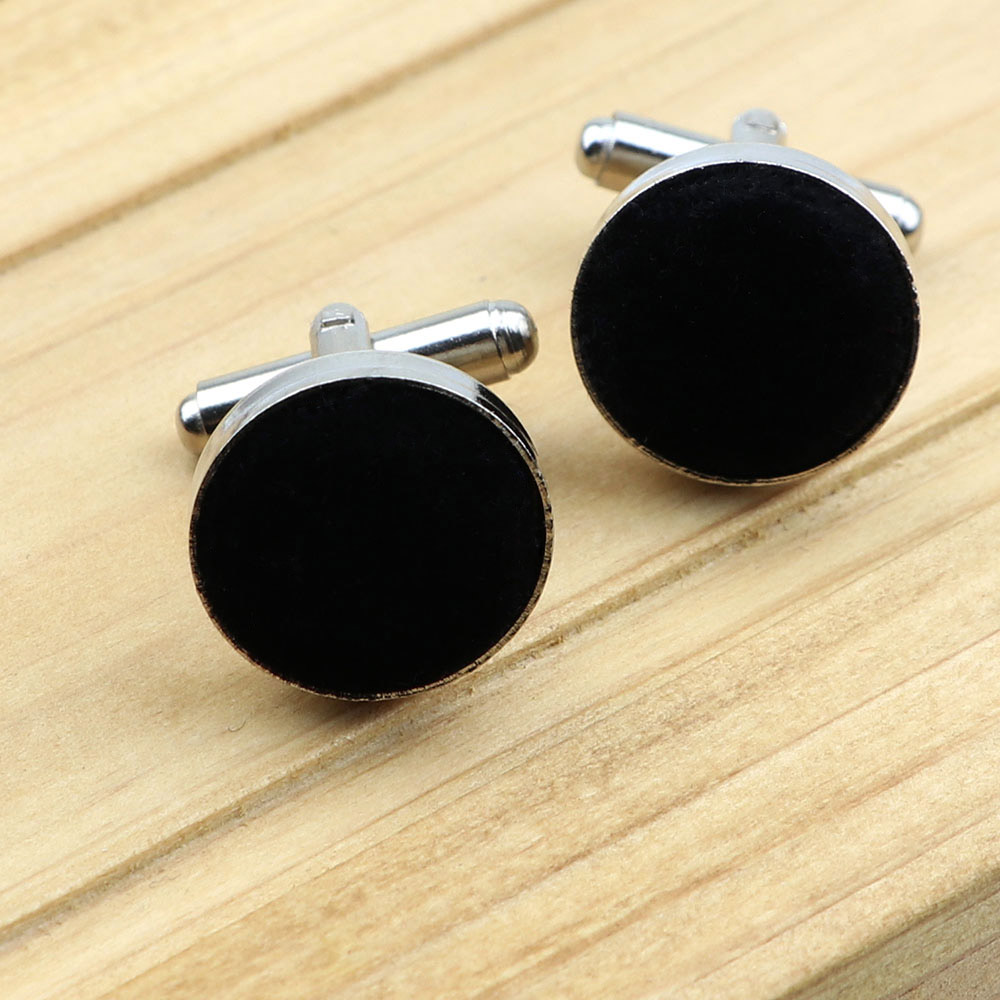 Boutons de manchette de chemise pour hommes, bijoux ronds en daim doux, à la , pour affaires, fête de mariage, accessoires pour hommes, de: 4