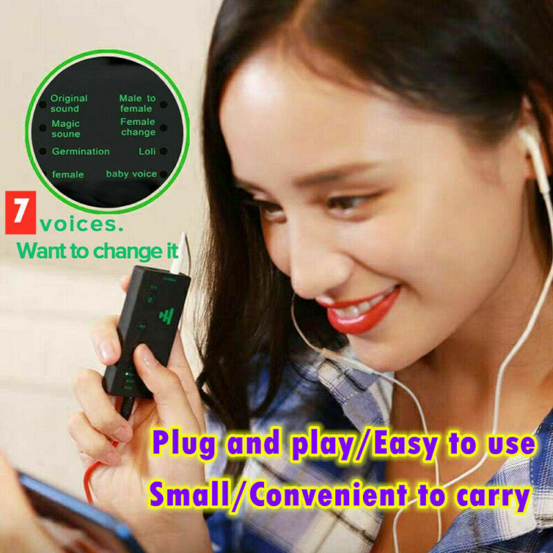 Mini Voice Changer Microphone Disguiser Phone Microphone Voice Changer Adapter 7 Different Sound Changes 3F05