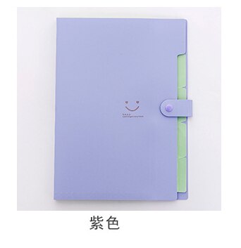 Student multi-layer folder Korean smiley face A4 organ package file bag inset paper folder 5 boxes: 05