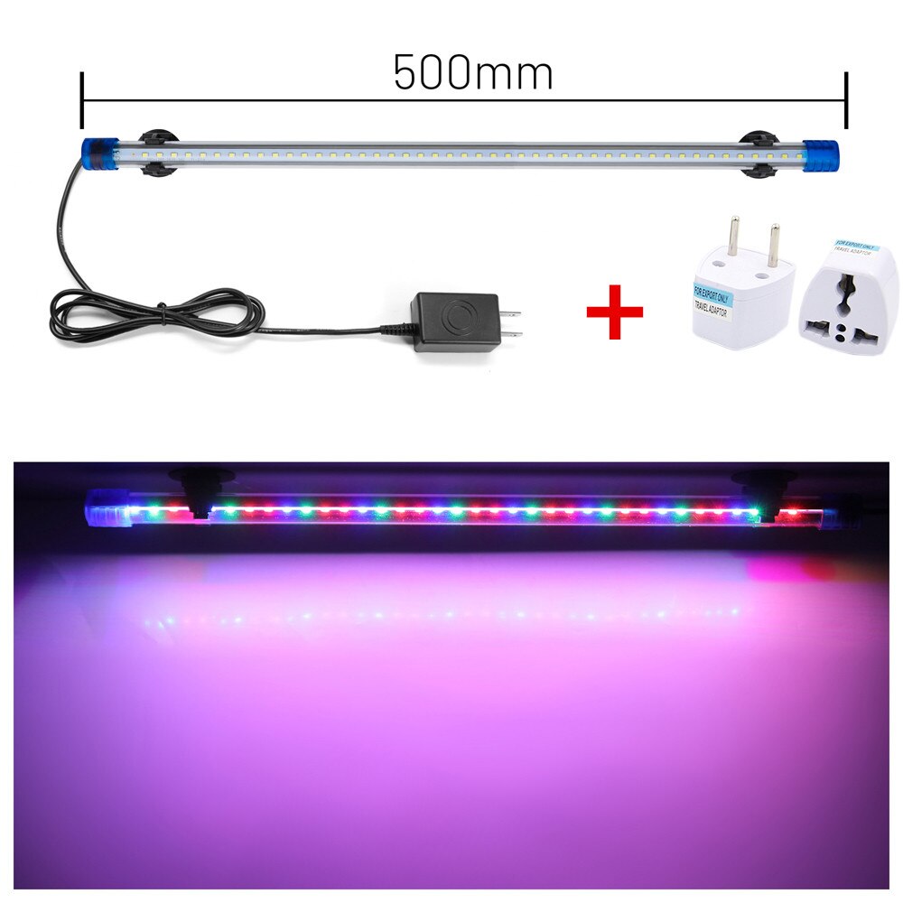 20-50CM Aquarium Light LED Fish Tank Submersible Light Lamp Waterproof Underwater LED Lights Aquarium Lighting: 50cm Red Blue Green