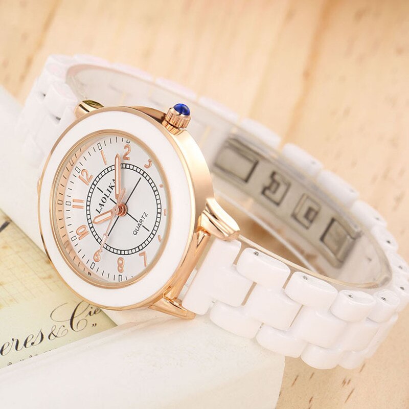 ZELING Ceramic watch women's brand quartz watch wrist watches for women Bracelet Clasp & Casual Chronograph